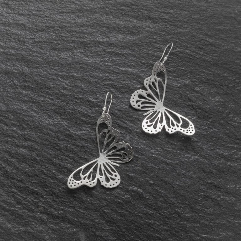 Χειροποίητα Σκουλαρίκια Silver Butterfly - Image 3