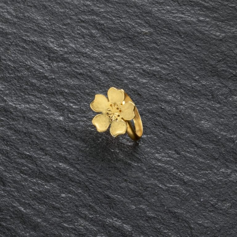 Χειροποίητο Δακτυλίδι Gold Flower - Image 3