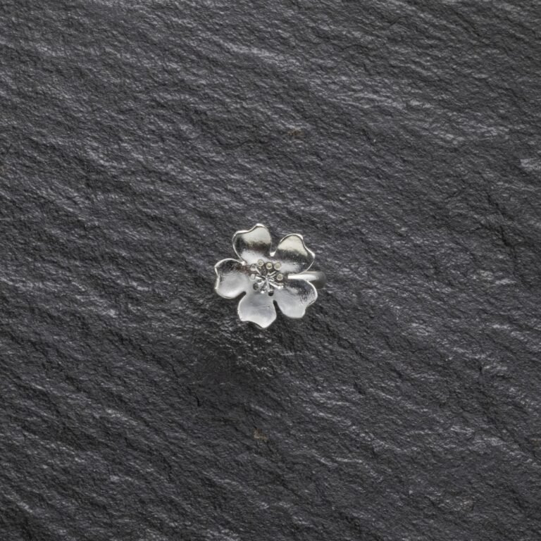 Χειροποίητο Δακτυλίδι Silver Flower - Image 3