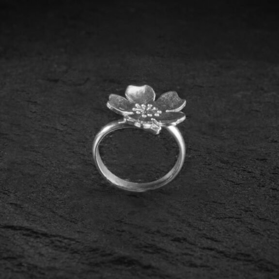 Χειροποίητο Δακτυλίδι Silver Flower