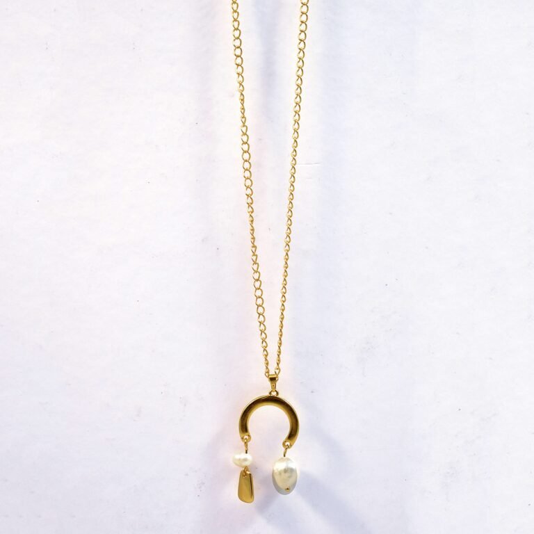 Χειροποίητο Κολιέ Gold and Water Pearls - Image 3