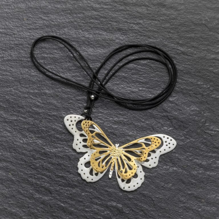 Χειροποίητο Κολιέ Silver Butterfly - Image 2