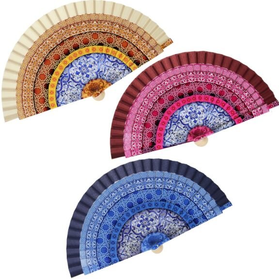 Ξύλινη Βεντάλια Cherry Mandala