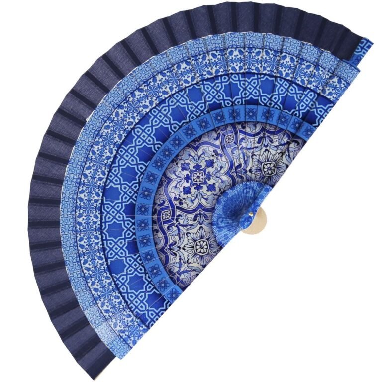 Ξύλινη Βεντάλια Blue Sea Mandala