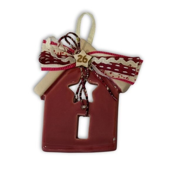 Κρεμαστό Κεραμικό Γούρι Γυαλιστερό Σπιτάκι