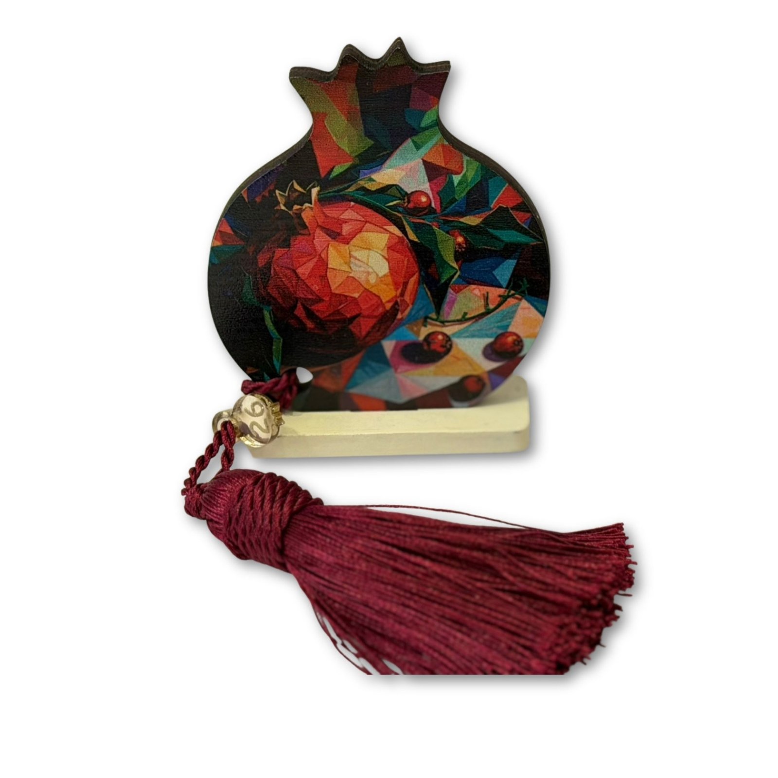 Ξύλινο Επιτραπέζιο Γούρι Ρόδι Roses Medium