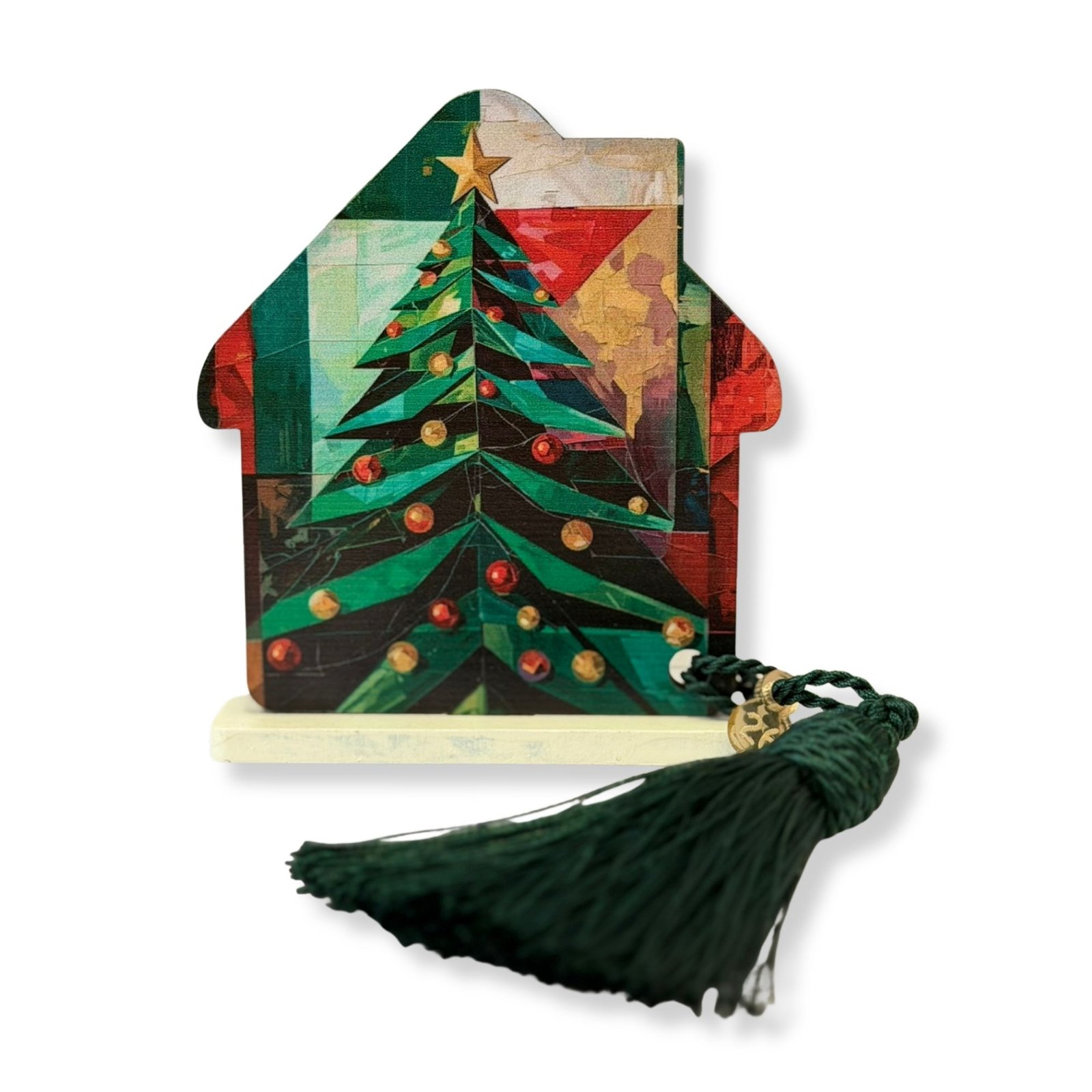 Ξύλινο Επιτραπέζιο Γούρι Σπίτι Δέντρο Large