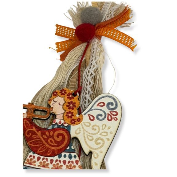Ξύλινο Κρεμαστό Στολίδι Υμνικός Άγγελος