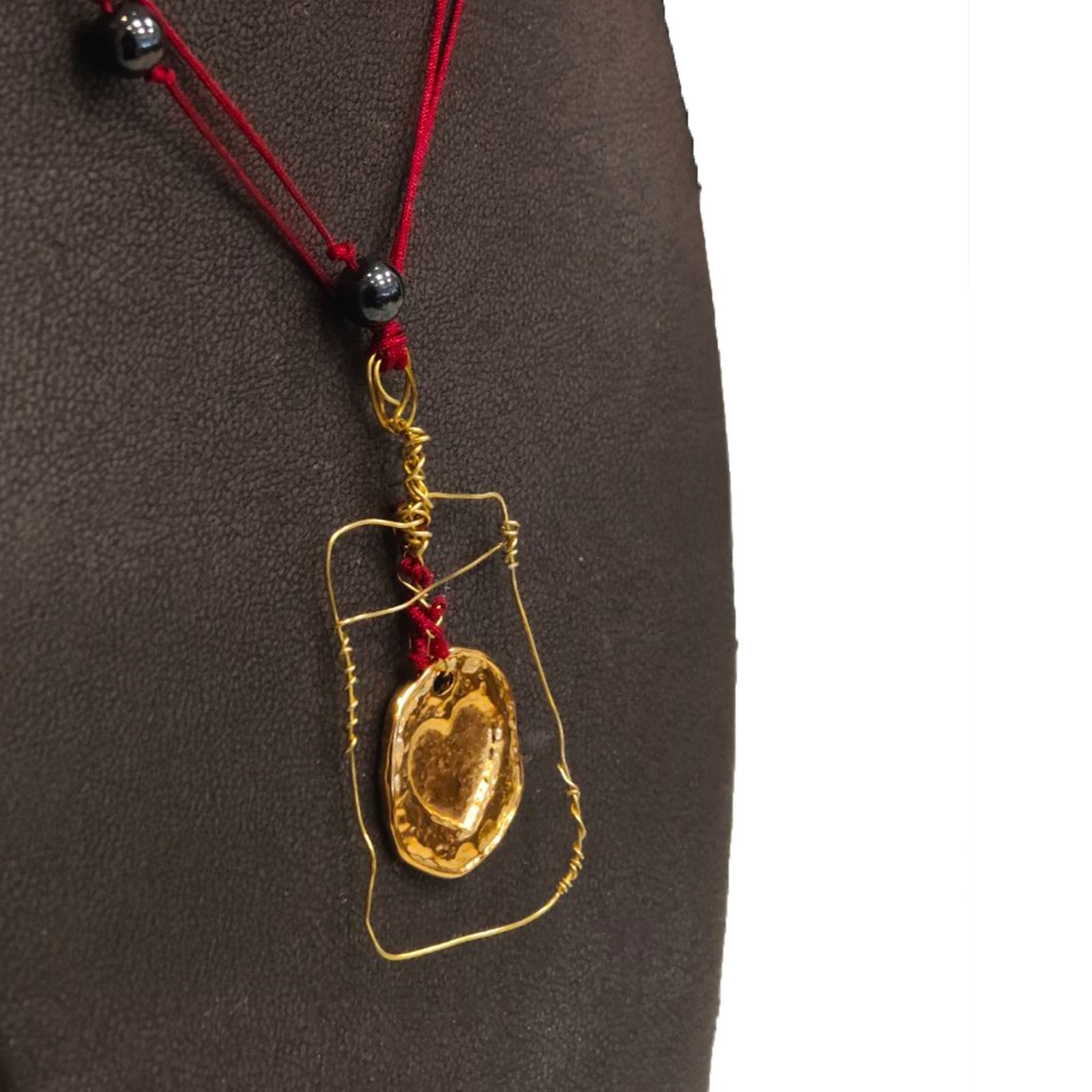 Χειροποίητο Κολιέ Golden Heart - Image 3