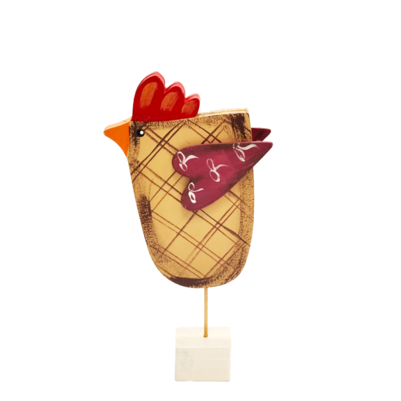 Διακοσμιτική Κότα με stand - Μπεζ