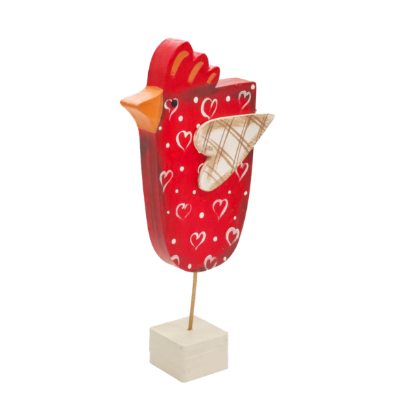 Διακοσμιτική Κότα με stand - Κόκκινη