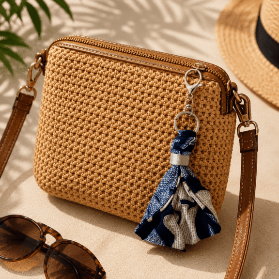 Υφασμάτινο Bag Charm Indigo Paisley