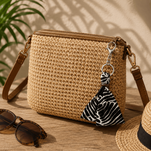 Υφασμάτινο Bag Charm Monochrome Wave