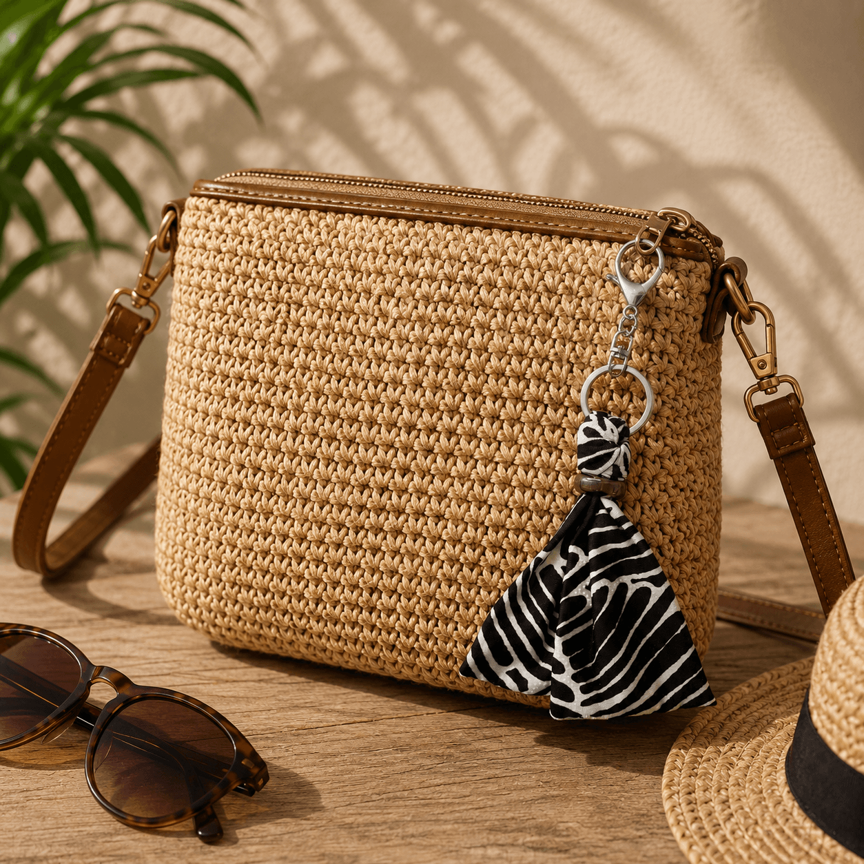 Υφασμάτινο Bag Charm Monochrome Wave