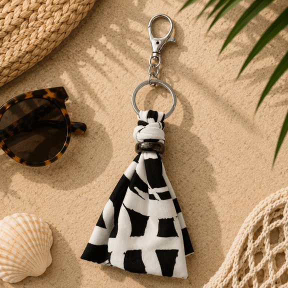 Υφασμάτινο Bag Charm Graphic Noir
