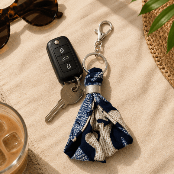 Υφασμάτινο Bag Charm Indigo Paisley