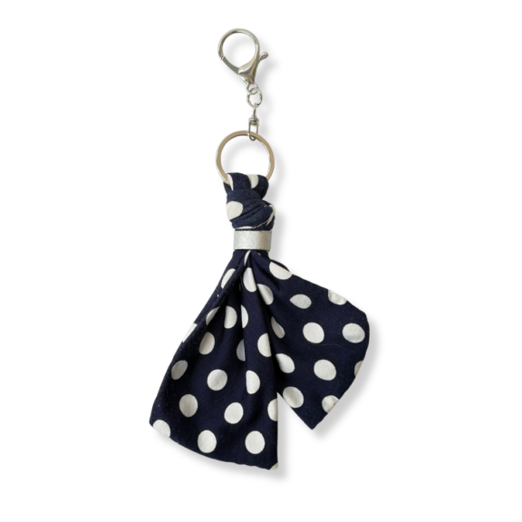 Υφασμάτινο Bag Charm Navy Dot