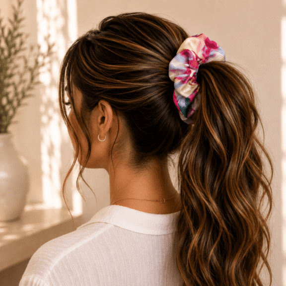 Υφασμάτινο Scrunchie Cotton Sunset