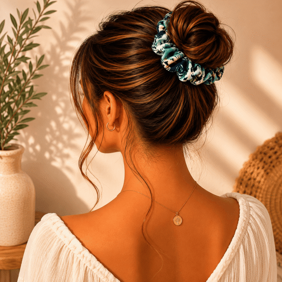 Υφασμάτινο Scrunchie Emerald Echo