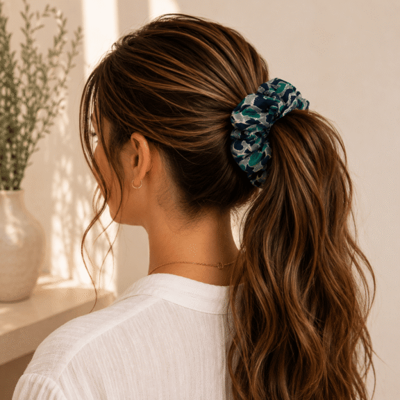 Υφασμάτινο Scrunchie Emerald Mosaic