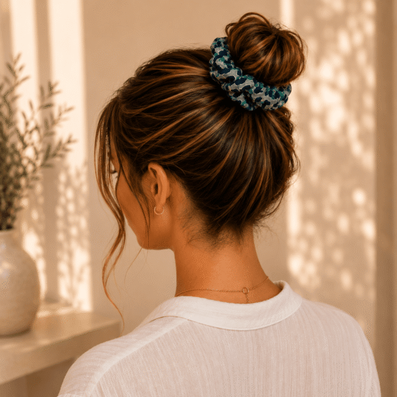 Υφασμάτινο Scrunchie Emerald Mosaic
