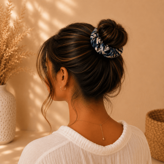 Υφασμάτινο Scrunchie Midnight Palm