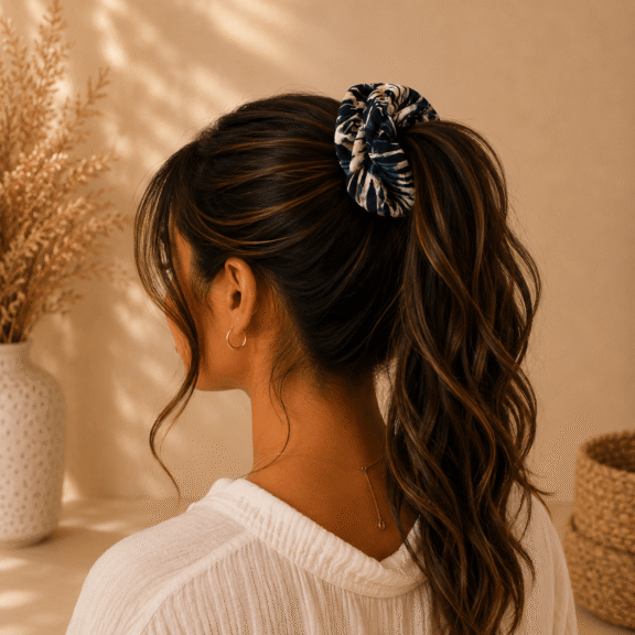 Υφασμάτινο Scrunchie Midnight Palm