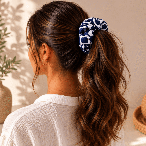 Υφασμάτινο Scrunchie Monochrome Flow