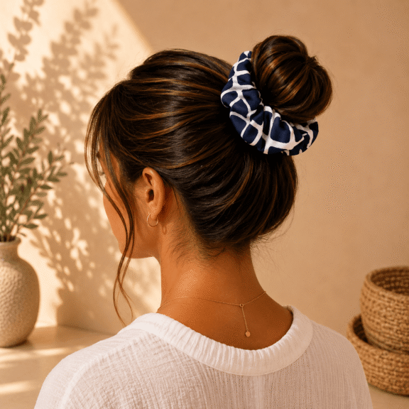 Υφασμάτινο Scrunchie Monochrome Flow