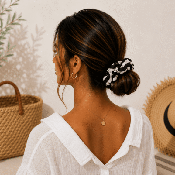 Υφασμάτινο Scrunchie Graphic Wave