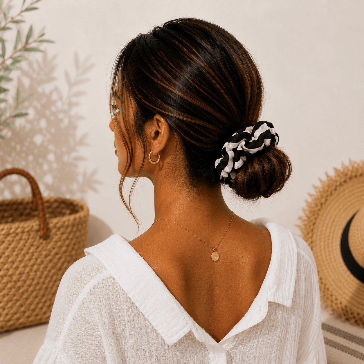 Υφασμάτινο Scrunchie Graphic Wave - Image 2