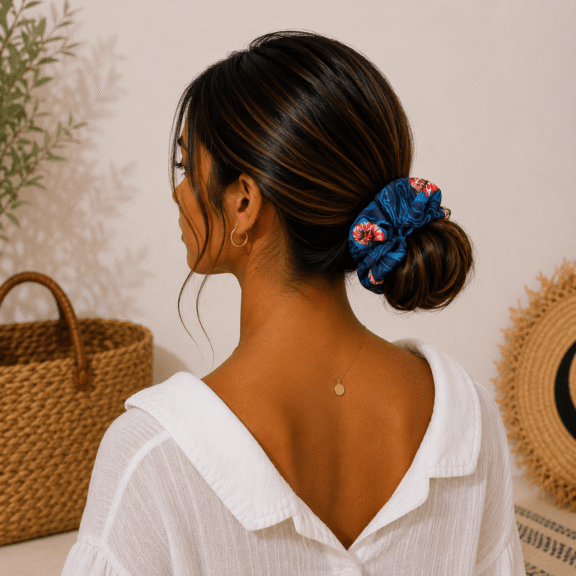 Υφασμάτινο Scrunchie Midnight Garden