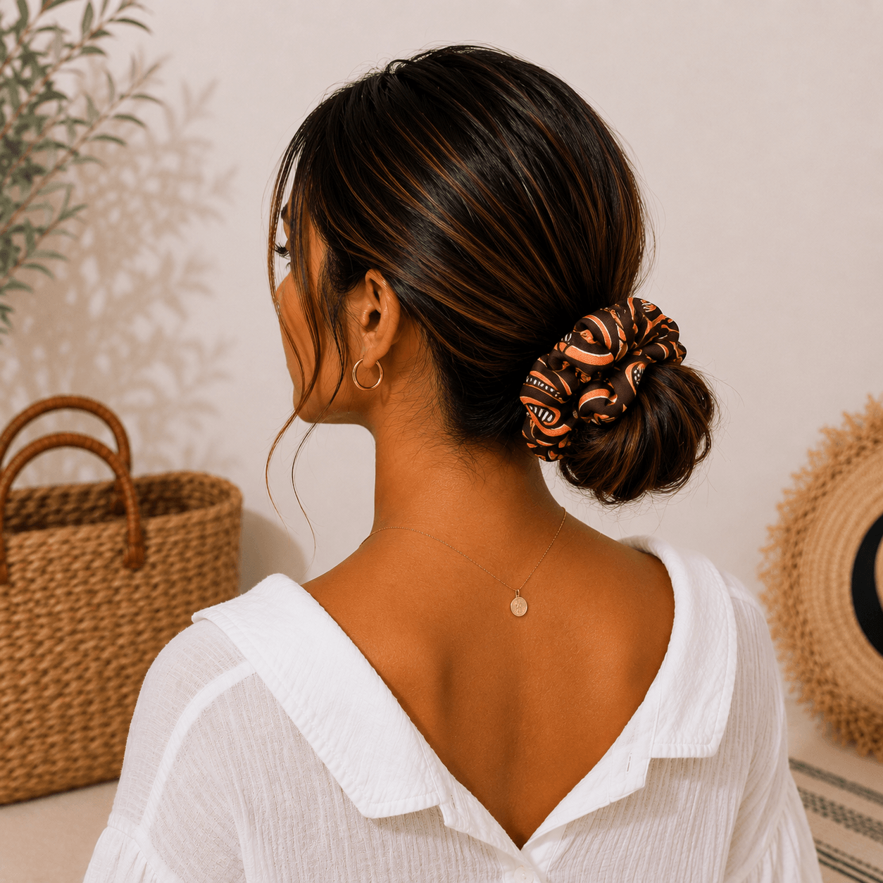 Υφασμάτινο Scrunchie Copper Paisley - Image 2