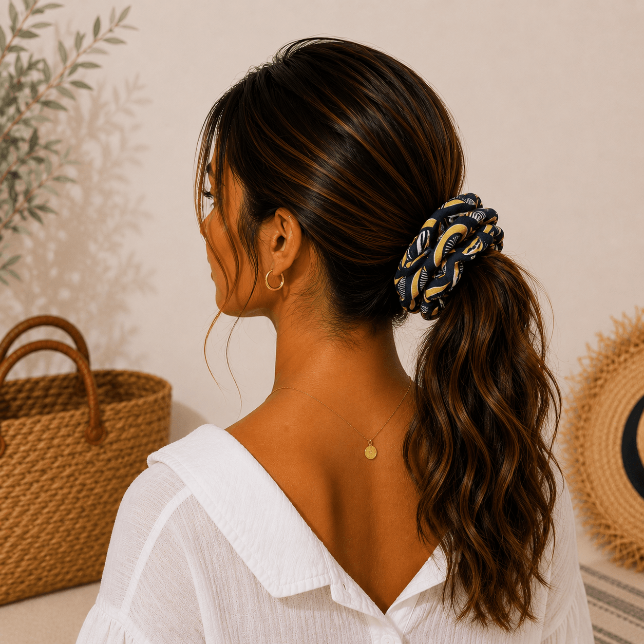 Υφασμάτινο Scrunchie Golden Eclipse