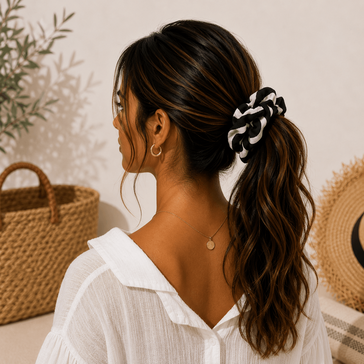 Υφασμάτινο Scrunchie Graphic Wave