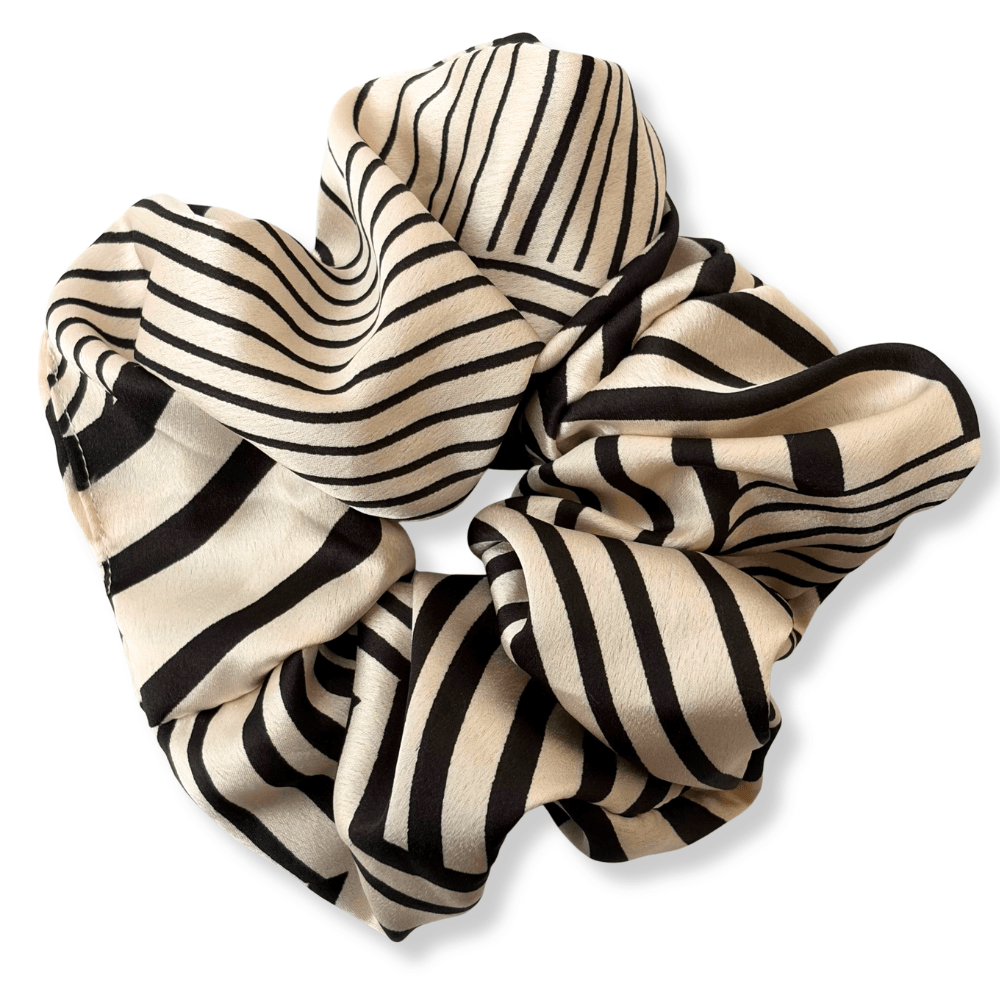 Υφασμάτινο Scrunchie Ivory Stripe - Image 3