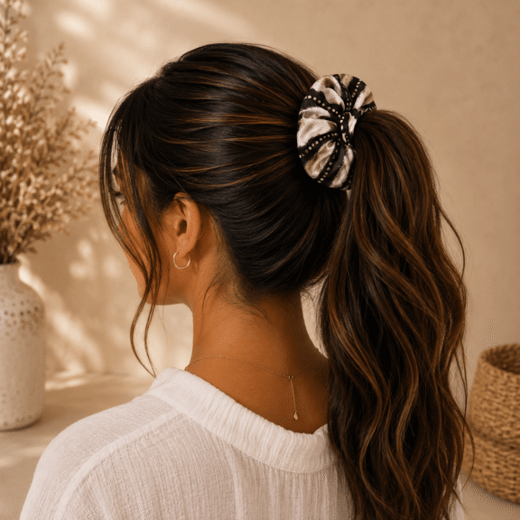 Υφασμάτινο Scrunchie Tribal Pearl