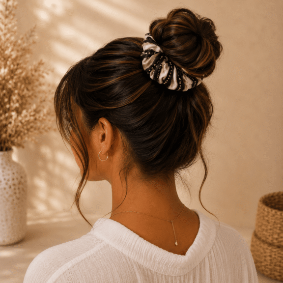 Υφασμάτινο Scrunchie Tribal Pearl